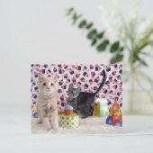 Postkreuzung - Happy Birthday Cats Postkarte (Stehend Vorderseite)