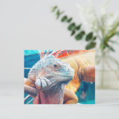 Postkreuzung - Schöne iguana Postkarte (Stehend Vorderseite)