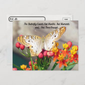 Postkreuzung - Weißer Pfauenschmetterling-Zitat Postkarte (Vorne/Hinten)