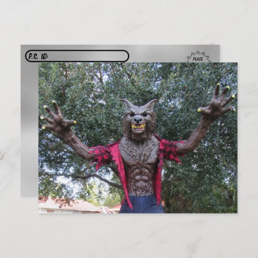 Postkreuzung - Werwolf / Wolf-Mann-Postkarte Postkarte (Vorne/Hinten)