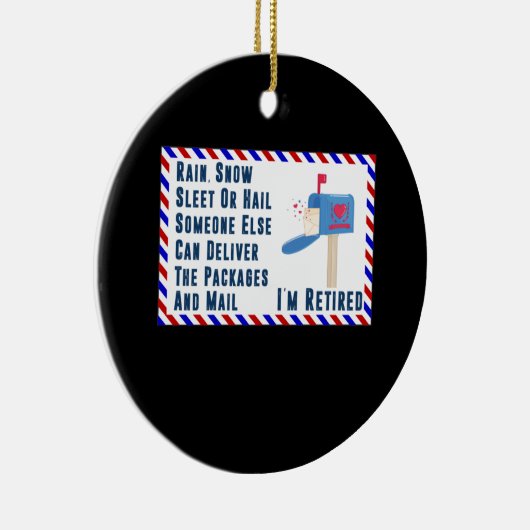 Postleitzahlbrief für das Ruhestand von Arbeitnehm Keramik Ornament (Rechts)