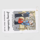 Postman hat einen Golfplatz in der Nähe des Golfpl Golfhandtuch (Horizontal)