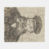 Postman Joseph Roulin (Sepia Sketch) (von van Gogh Fleecedecke (Vorderseite (Horizontal))