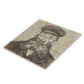 Postman Joseph Roulin (Sepia Sketch) (von van Gogh Fliese (Seite)