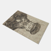 Postman Joseph Roulin (Sepia Sketch) (von van Gogh Fußmatte (Schrägansicht)