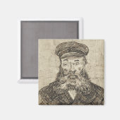 Postman Joseph Roulin (Sepia Sketch) (von van Gogh Magnet (Vorderseite/Rückseite)