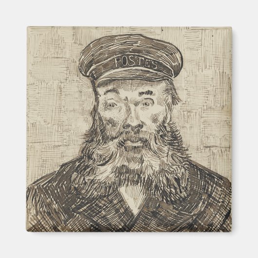 Postman Joseph Roulin (Sepia Sketch) (von van Gogh Magnet (Vorne)