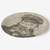 Postman Joseph Roulin (Sepia Sketch) (von van Gogh Pappteller (Schrägansicht)