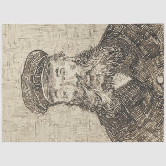 Postman Joseph Roulin (Sepia Sketch) (von van Gogh Seidenpapier (Vorderseite)