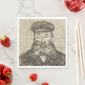 Postman Joseph Roulin (Sepia Sketch) (von van Gogh Serviette (Beispiel)