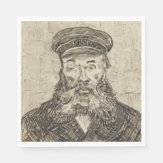 Postman Joseph Roulin (Sepia Sketch) (von van Gogh Serviette (Vorderseite)