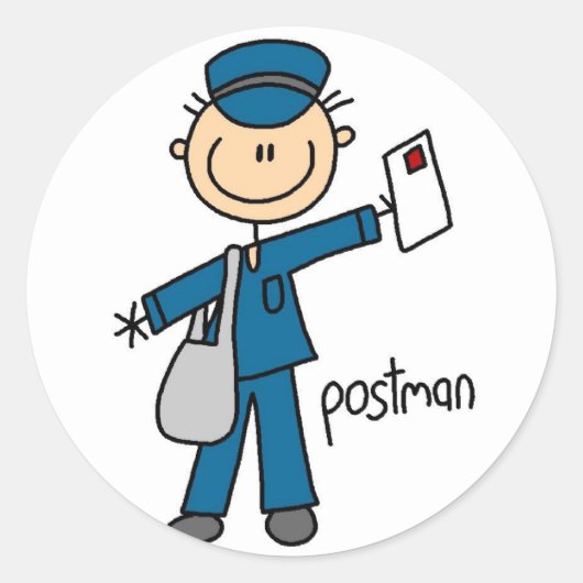Postman Strichmännchen Sticker (Vorderseite)
