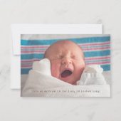 Postmark und Foto Briefmarke Reise Geburtsankündig Ankündigung (Rückseite)