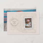 Postmark und Foto Briefmarke Reise Geburtsankündig Ankündigung (Vorne/Hinten)