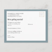 Postmark Wedding Foto Save the Date Postkarte (Rückseite)