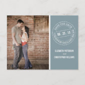 Postmark Wedding Foto Save the Date Postkarte (Vorderseite)