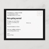 Postmark Wedding Foto Save the Date Postkarte (Rückseite)