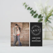 Postmark Wedding Foto Save the Date Postkarte (Stehend Vorderseite)