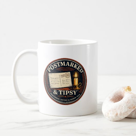 Postmarked & Tipsy Kaffeetasse (Mit Donut)