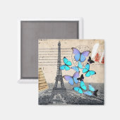 Postmarkenskripte Schmetterling Paris Effiel Tower Magnet (Vorderseite/Rückseite)