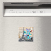 Postmarkenskripte Schmetterling Paris Effiel Tower Magnet (In Situ (Geschirrspüler))