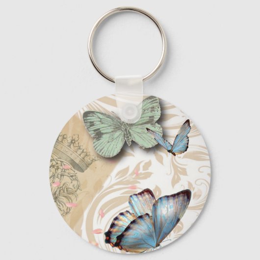 Postmarkenskripte Schmetterling Paris Effiel Tower Schlüsselanhänger (Vorderseite)