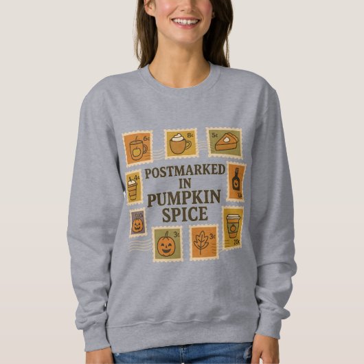 Postmarkiert in Pumpkin Gewürz-Shirt - Fall Postag Sweatshirt (Vorderseite)