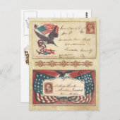 Postmarkierte Umschläge aus dem Zivilen Krieg mit  Postkarte (Vorne/Hinten)