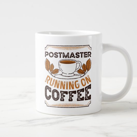Postmaster läuft auf Coffee-Coffein-Geschenk Jumbo-Tasse (Rechts)