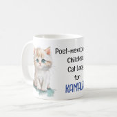Postmenopausale Kinderkatze Lady für Kamala-Tasse Kaffeetasse (Vorderseite Links)