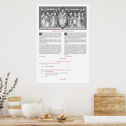 Postmesse Evangelium und Segen der Server poste Poster (Küche)