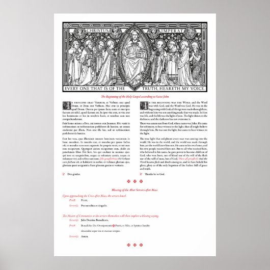 Postmesse Evangelium und Segen der Server poste Poster (Vorne)