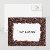 Postmit Kaffebohnen und Textfeld Postkarte (Vorne/Hinten)