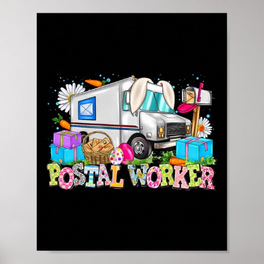 Postmitarbeiter Ostertag Briefträger Postbote Lebe Poster (Vorne)