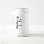 Postmitarbeiter-Strichmännchen Bierglas (Vorderseite Links)