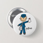 Postmitarbeiter-Strichmännchen Button (Vorne & Hinten)