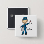 Postmitarbeiter-Strichmännchen Button (Vorne & Hinten)