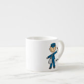 Postmitarbeiter-Strichmännchen Espressotasse (Vorderseite Rechts)