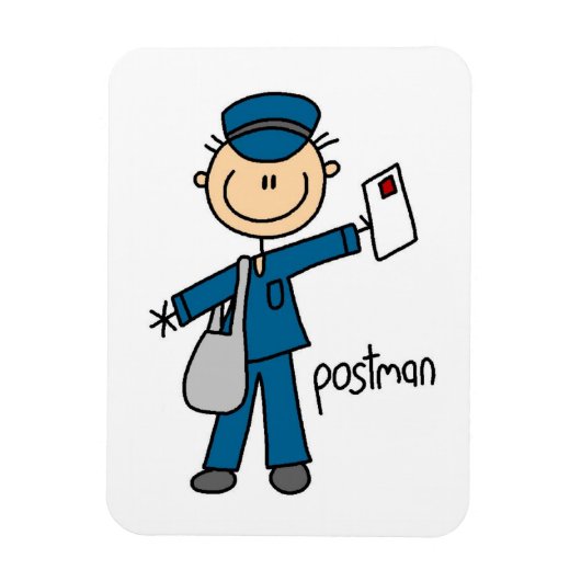 Postmitarbeiter-Strichmännchen Magnet (Vertikal)
