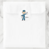 Postmitarbeiter-Strichmännchen Runder Aufkleber (Tasche)
