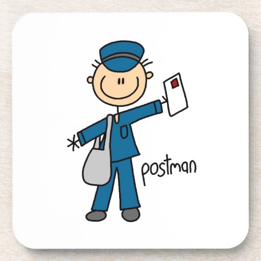 Postmitarbeiter-Strichmännchen Untersetzer (Vorderseite)