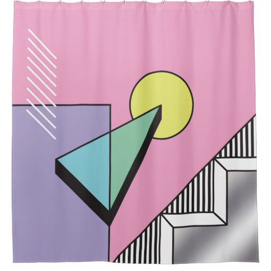 Postmoderne Geometrie: Abstrakte Zusammensetzung Duschvorhang (Vorderseite)