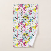 Postmoderne Memphis-Stilmuster Badhandtuch Set (Handtuch)