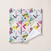 Postmoderne Memphis-Stilmuster Badhandtuch Set (Waschlappen)