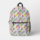 Postmoderne Memphis-Stilmuster Bedruckter Rucksack (Vorderseite)