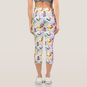 Postmoderne Memphis-Stilmuster Capri Leggings (Rückseite)