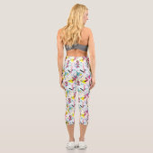 Postmoderne Memphis-Stilmuster Capri Leggings (Rückseite)