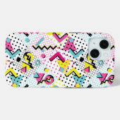 Postmoderne Memphis-Stilmuster Case-Mate iPhone Hülle (Rückseite (Horizontal))