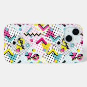 Postmoderne Memphis-Stilmuster Case-Mate iPhone Hülle (Rückseite (Horizontal))