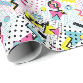 Postmoderne Memphis-Stilmuster Geschenkpapier (Rolleneckpunkt)